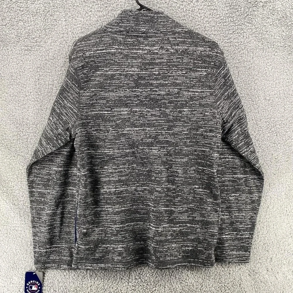 Majestic Cleveland Indians MLB Quarter Zip Pullover Gray Space Dye Mens Sz M NWT